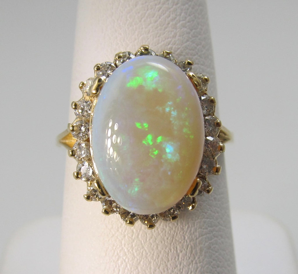 4ct natural opal ring with diamonds