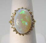 4ct natural opal ring with diamonds