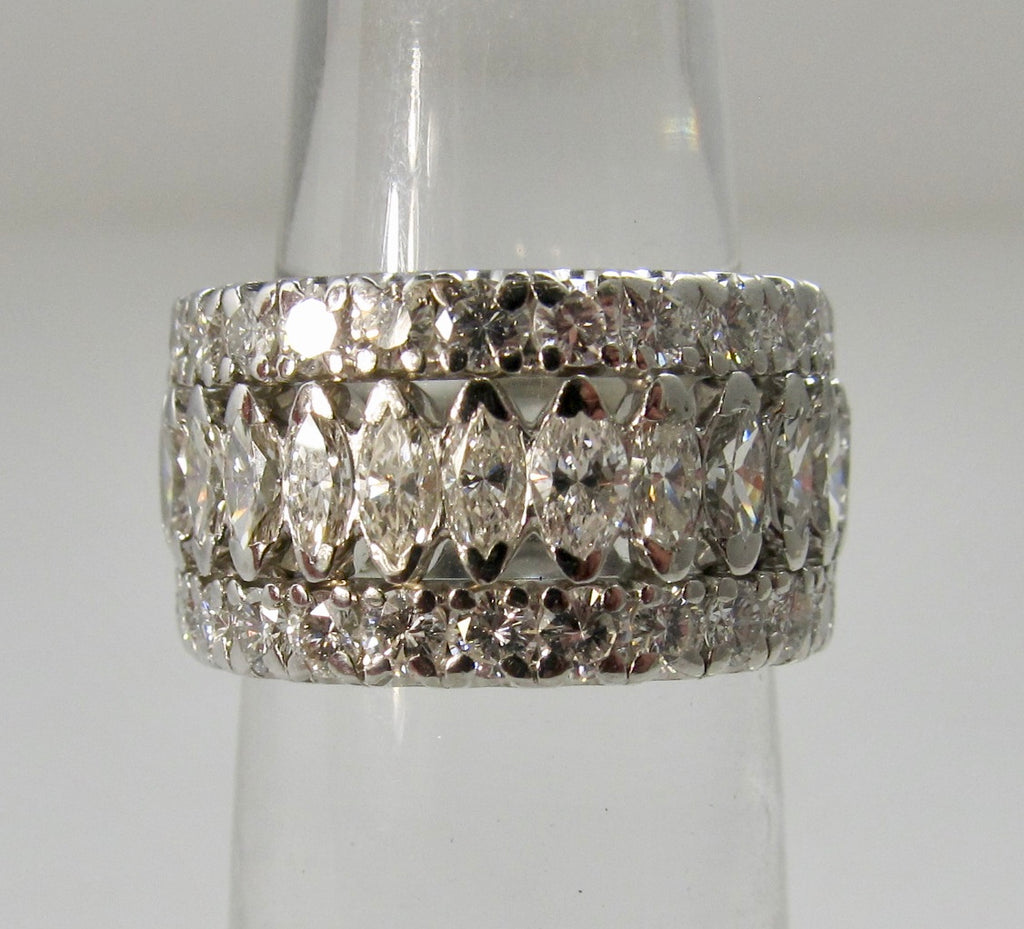 Wide platinum 4.00ct diamond eternity band
