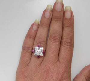 1.25ct diamond and ruby cocktail ring