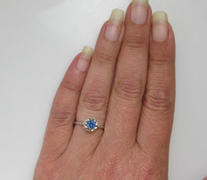 Vintage Ceylon sapphire engagement ring