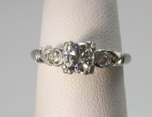 Vintage platinum diamond engagement ring