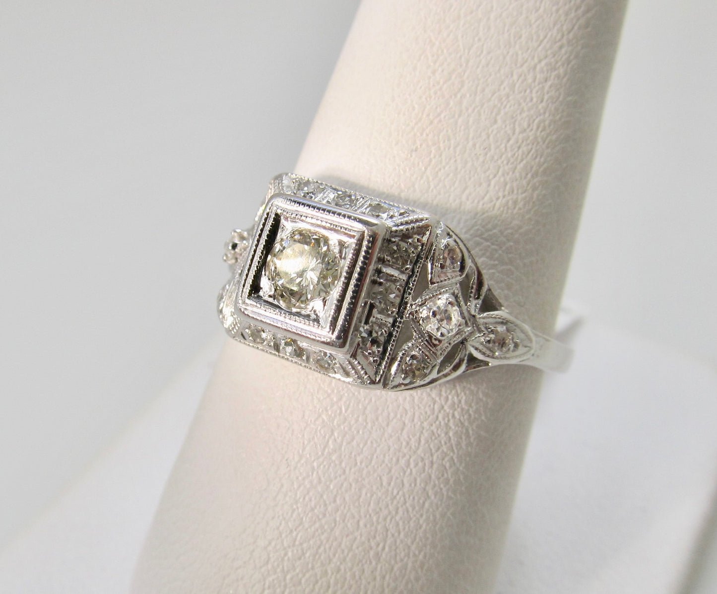 Antique platinum and diamond ring