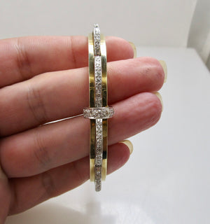 Vintage 1ct diamond bangle bracelet