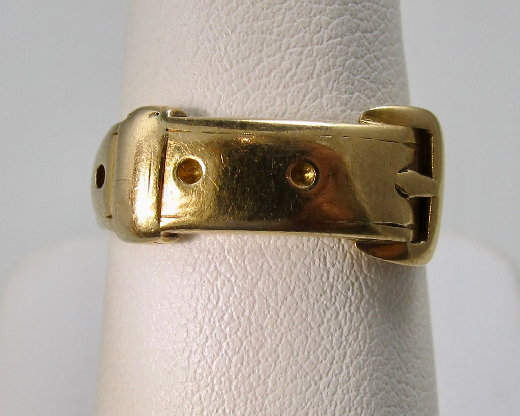 Vintage yellow gold buckle ring
