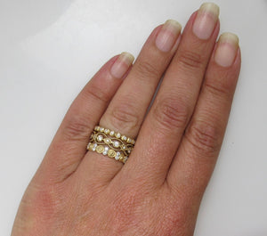 Gabriel & Co wide yellow gold diamond band