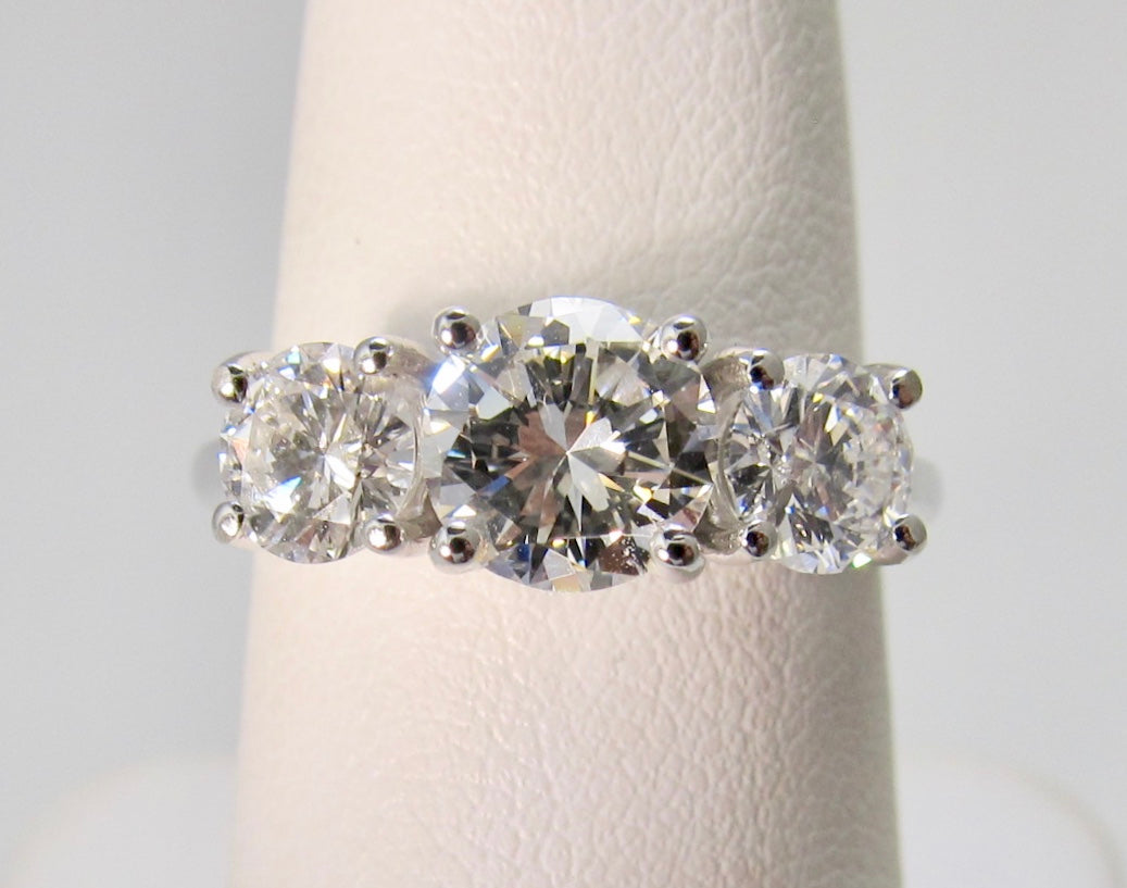 2.04ct 3 stone diamond ring