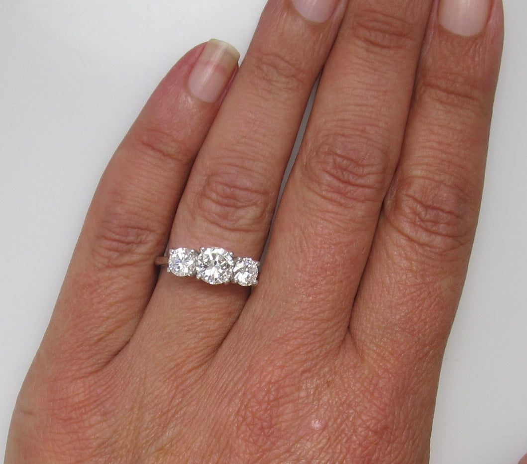 2.04ct 3 stone diamond ring