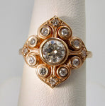 14k rose gold 1ct diamond ring