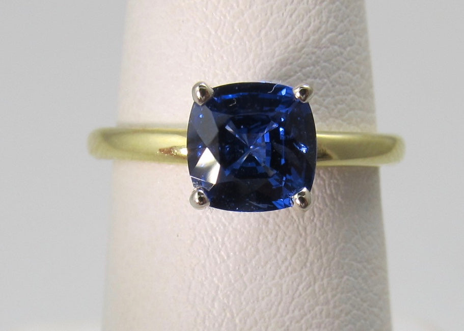 1.25ct cushion cut sapphire engagement ring