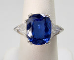 5.25ct tanzanite and diamond ring in platinum