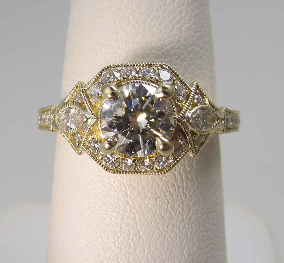 Gabriel & Co yellow gold diamond ring