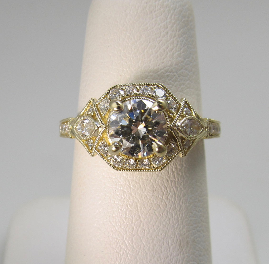 Gabriel & Co yellow gold diamond ring