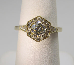 Gabriel & Co yellow gold diamond ring