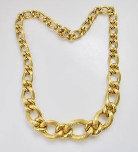 Modern 14k textured chain necklace