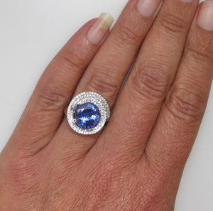 Tanzanite and diamond cocktail ring