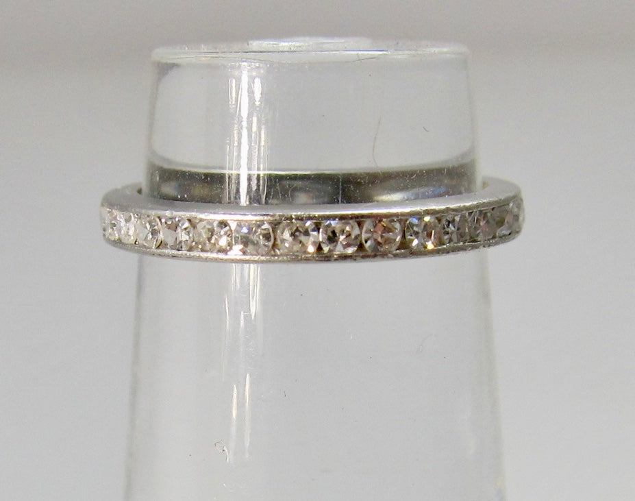 Antique diamond pinky ring in platinum