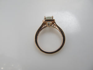 Gabriel & Co rose gold aquamarine diamond ring