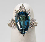 London Blue topaz diamond cocktail ring