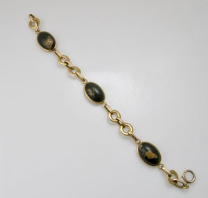 Vintage yellow gold turquoise bracelet