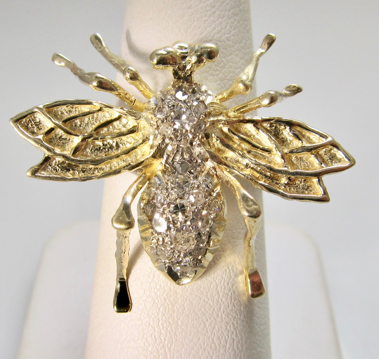 VERY cool large diamond bee ring