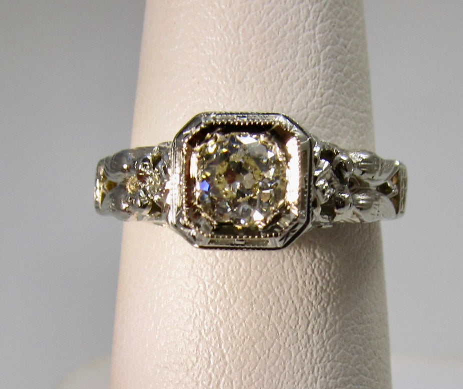 MUST SEE antique filigree diamond ring