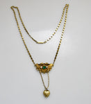 Victorian yellow gold emerald locket necklace