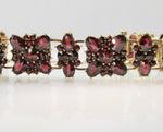 Subustantial garnet cluster bracelet, 14k yellow gold