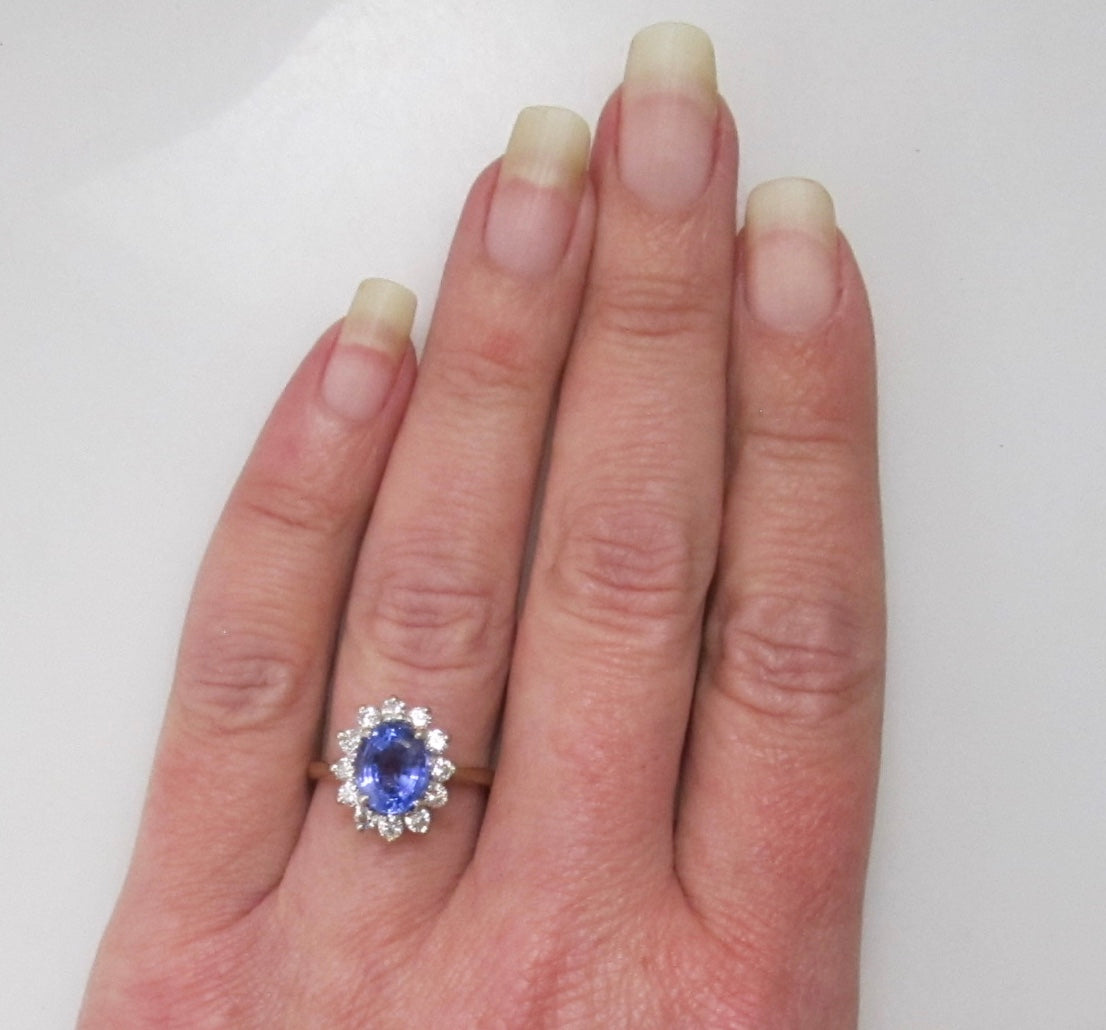 4.00ct tanzanite diamond halo ring