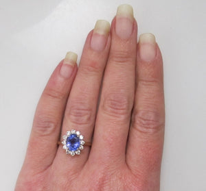 4.00ct tanzanite diamond halo ring