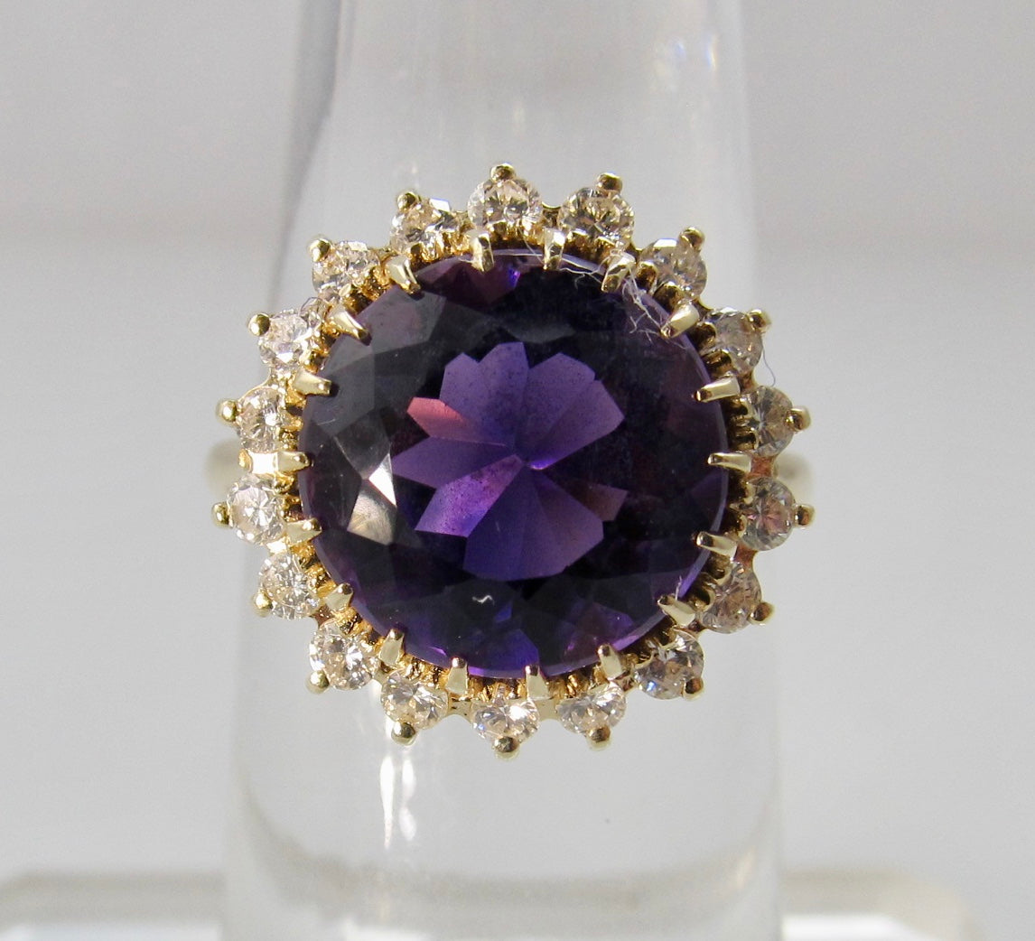 5.00ct amethyst diamond halo ring