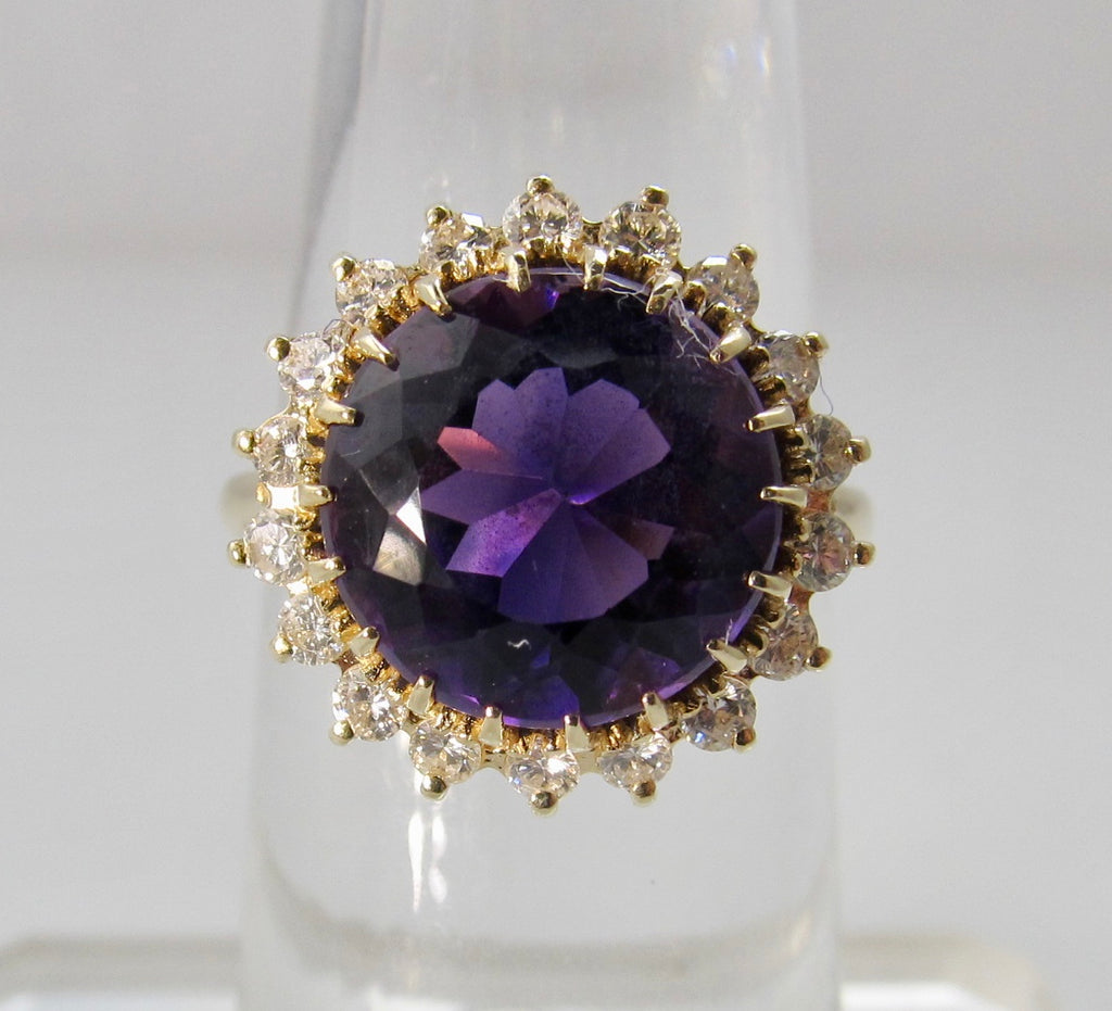 5.00ct amethyst diamond halo ring