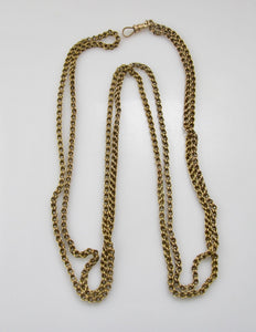 Long antique 14k yellow gold chain