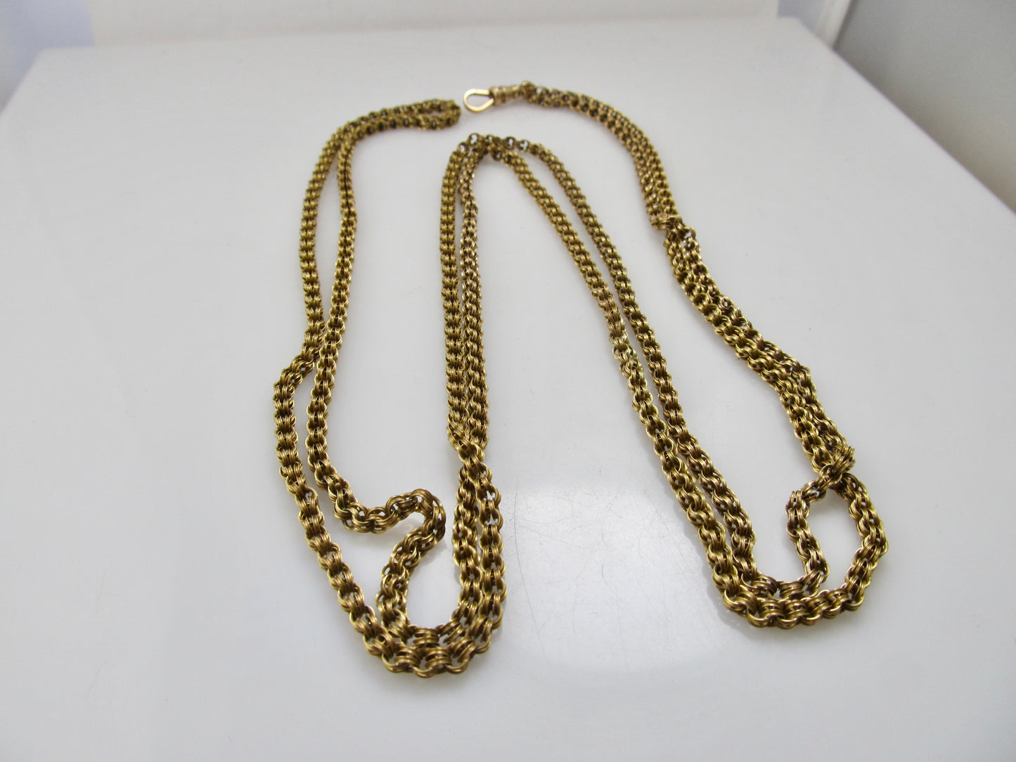 Long antique 14k yellow gold chain