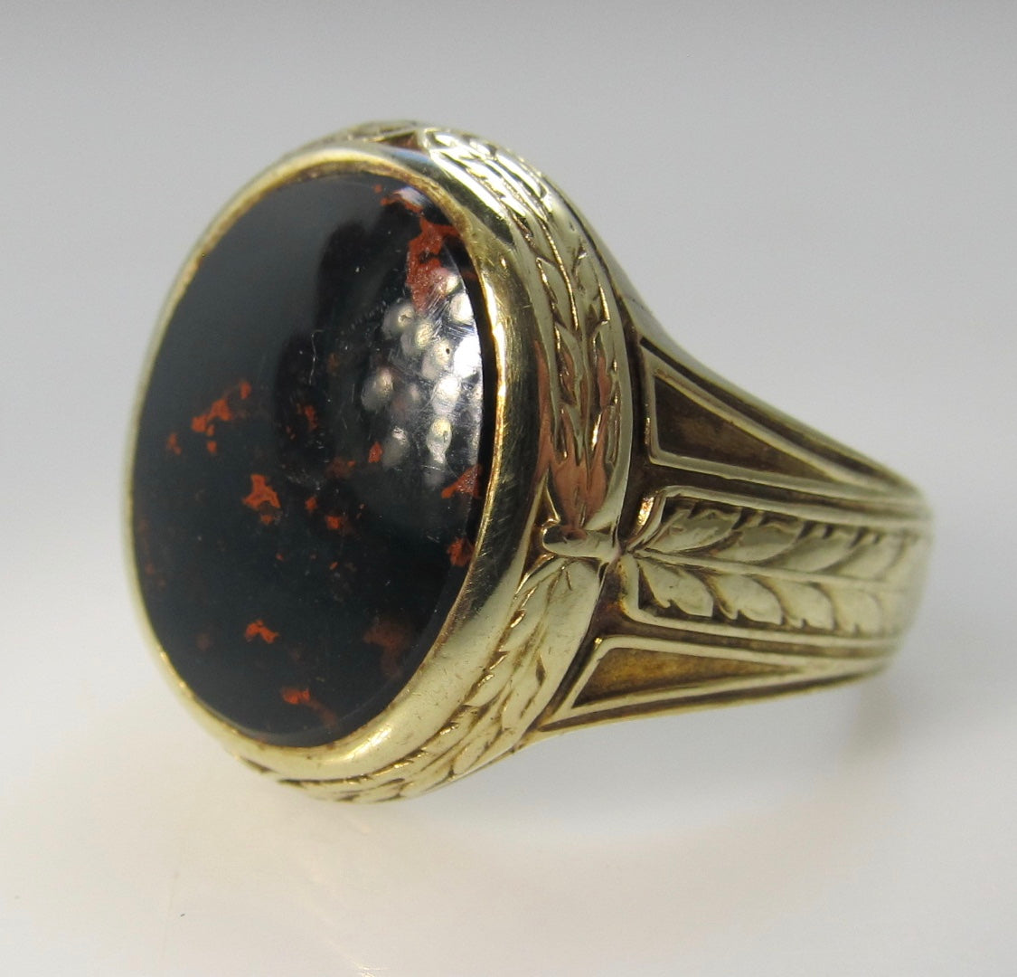 Art Deco bloodstone ring