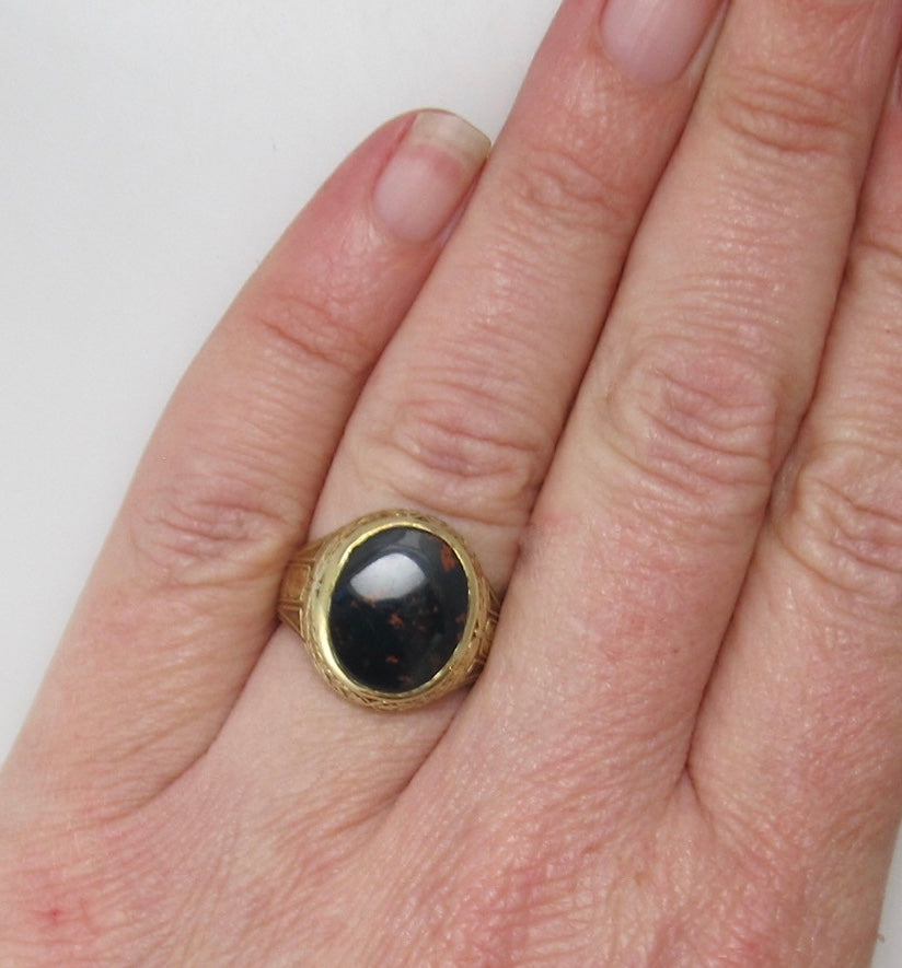 Bloodstone signet ring