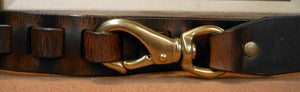 Hand Made Swivel snap hook leather belt