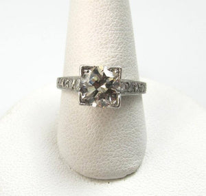 Antique Platinum Ring With A 1.30ct Center Diamond, Circa 1920