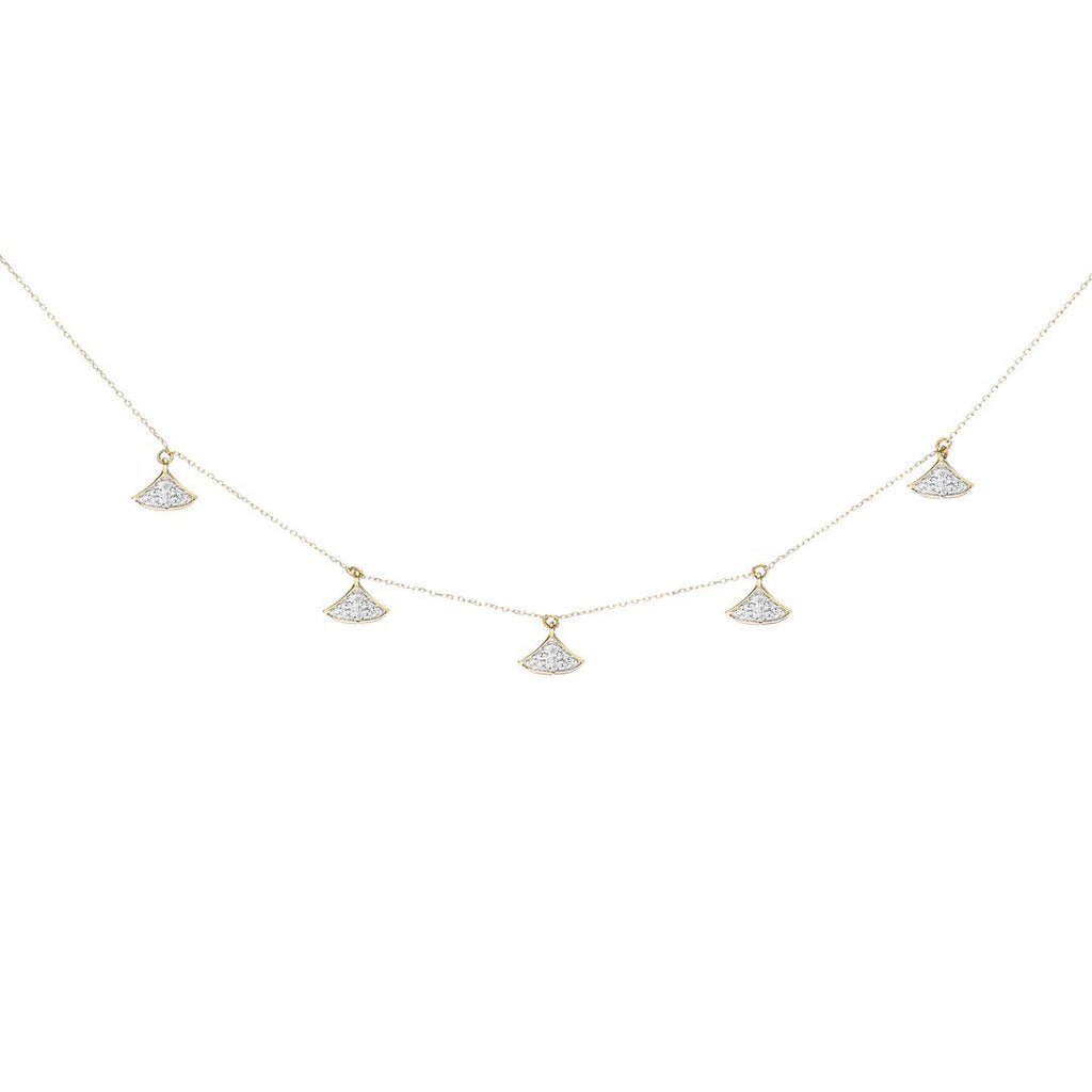 Adina Reyter Pavé Folded Fan Chain
