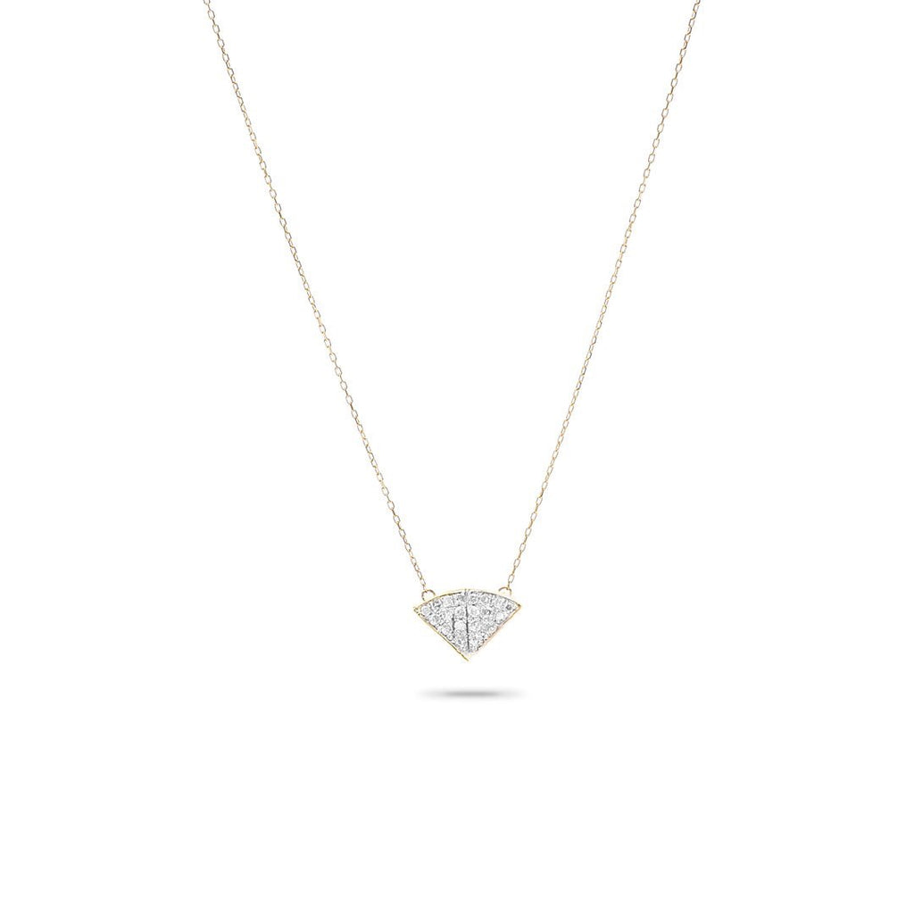 Adina Reyter Tiny Pavé Folded Fan Necklace